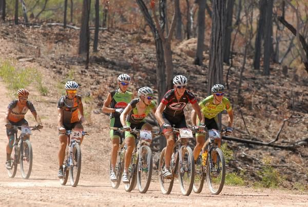 The breakaway group on stage 7 of the Crocodile Trophy