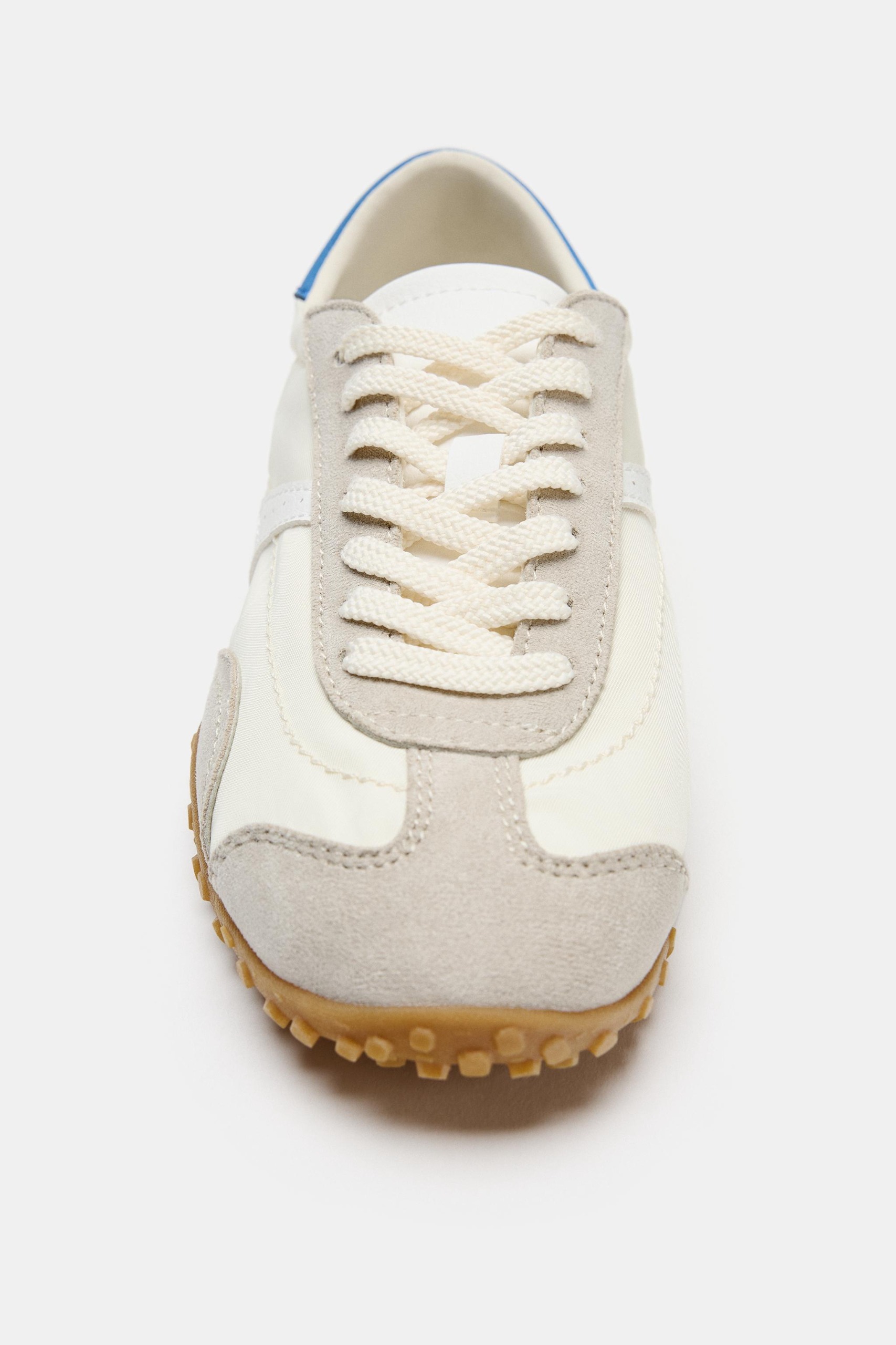 Blucher Trainers With Heel Detail - Ecru White - 2