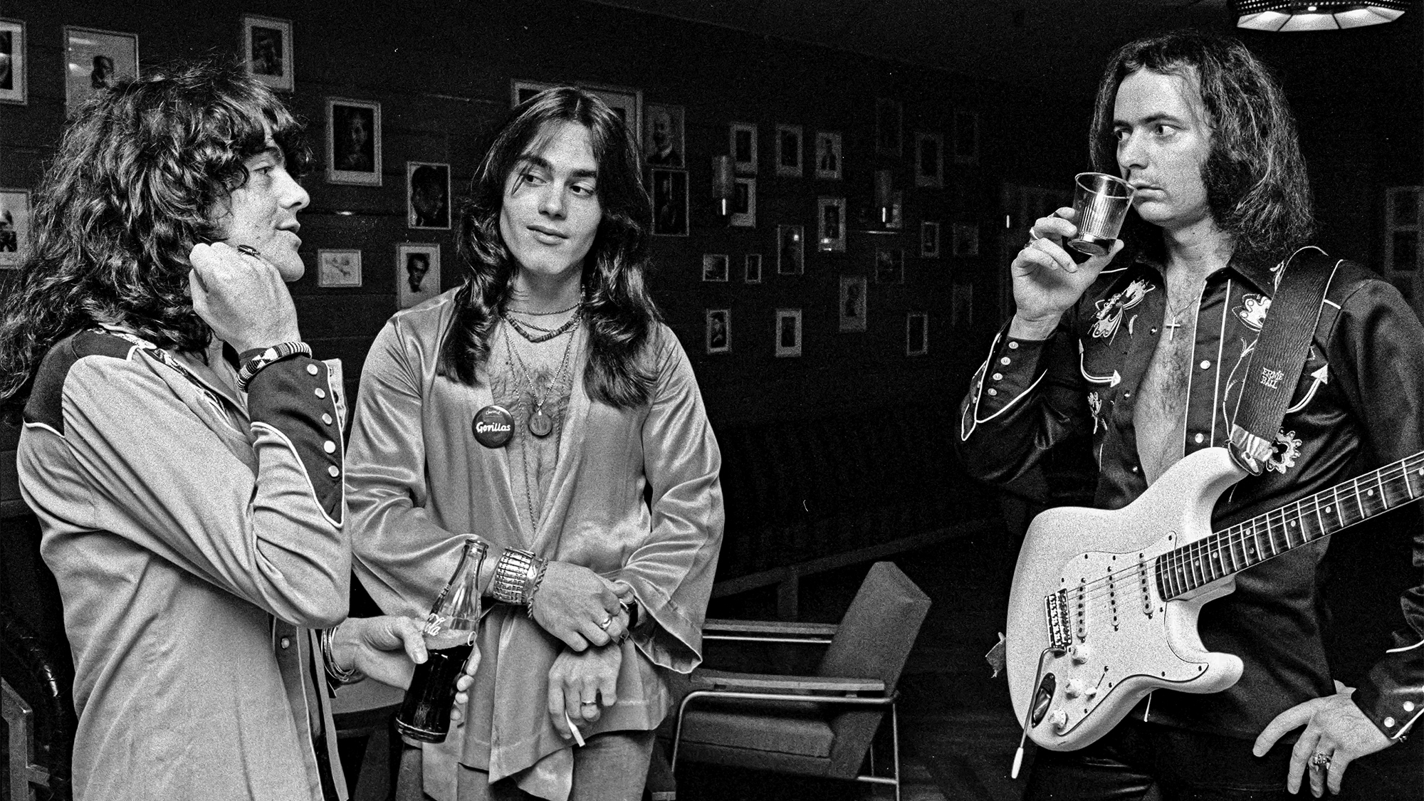 Rainbow backstage in 1976. (from left) Jimmy Bain, Tony Carey, Blackmore dismissed Bain in January 1977 following the Rising album and tour, allegedly for being &amp;quot;substandard&amp;quot;. Carey left after the 1976-77 tour when got tired of Blackmore's difficult behavior.
