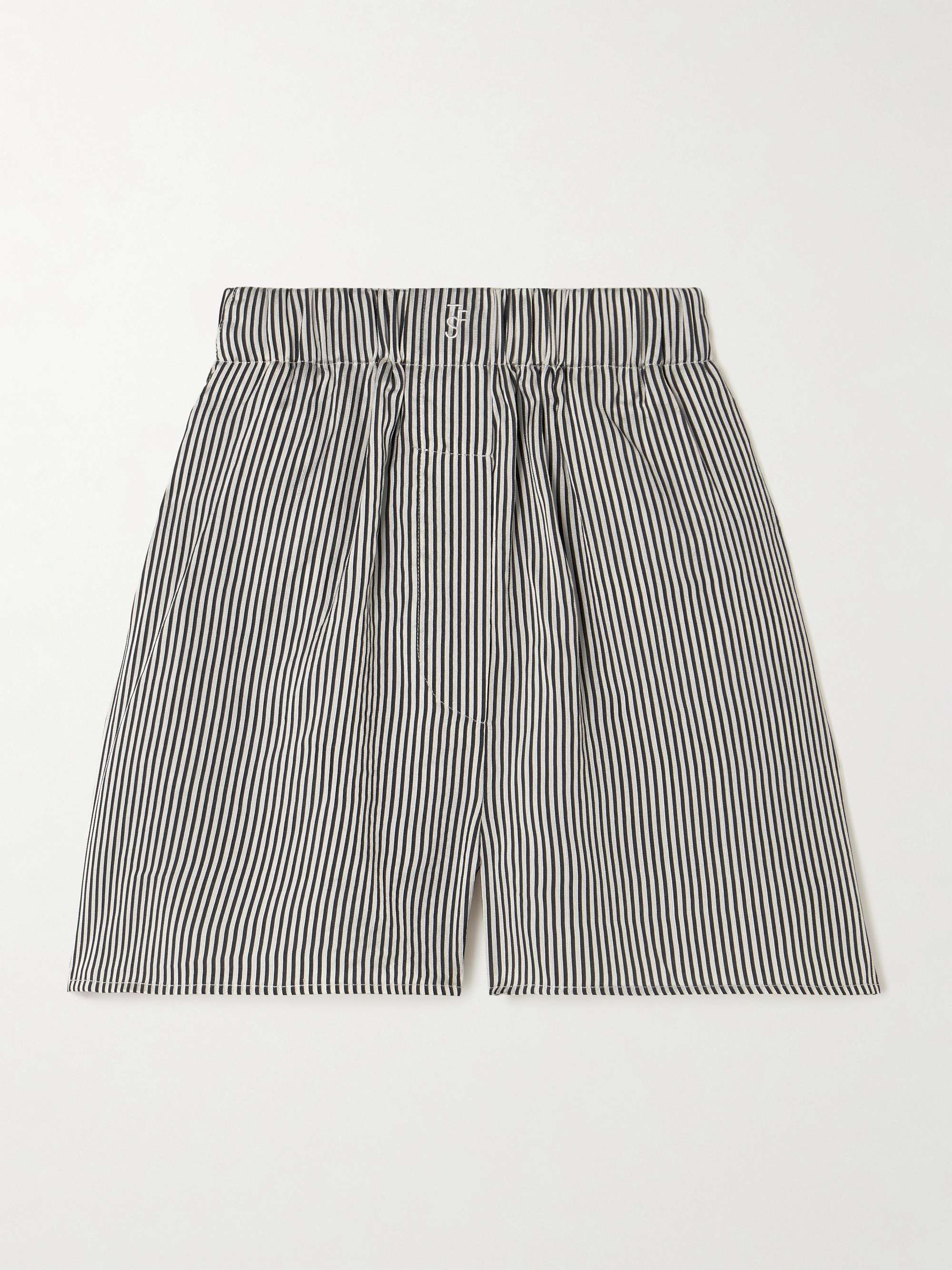 Lui Embroidered Striped Woven Shorts
