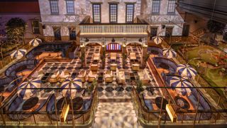 An aerial view of the Las Vegas mini-golf experience, Swingers. 