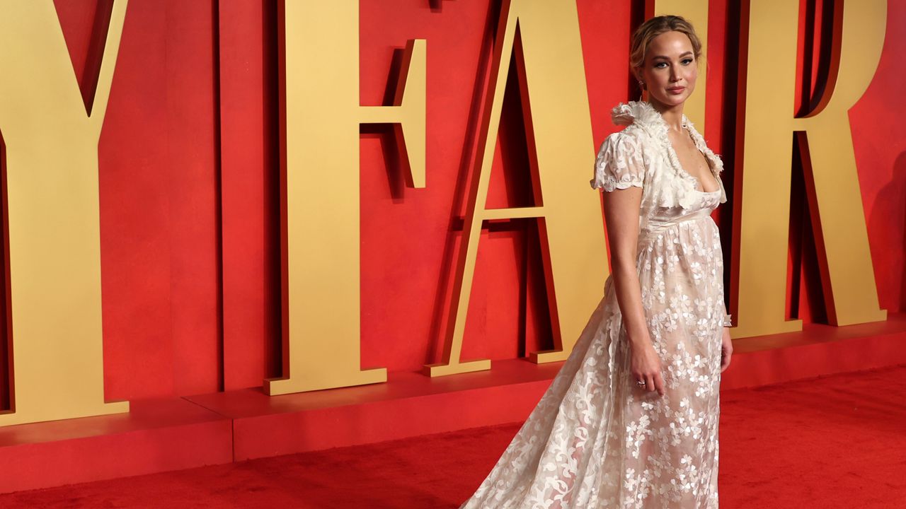 Jennifer Lawrence in Givenchy coutre at the Vanity Fair 2024 Oscars party