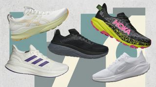 Running shoes from Asics, Saucony, Adidas, Nike, Hoka