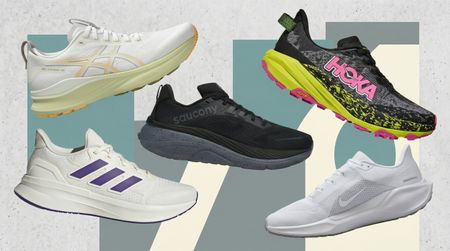 Running shoes from Asics, Saucony, Adidas, Nike, Hoka