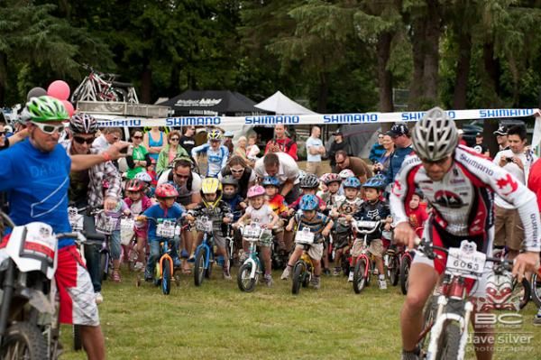 The kids race at the BC Bike Race