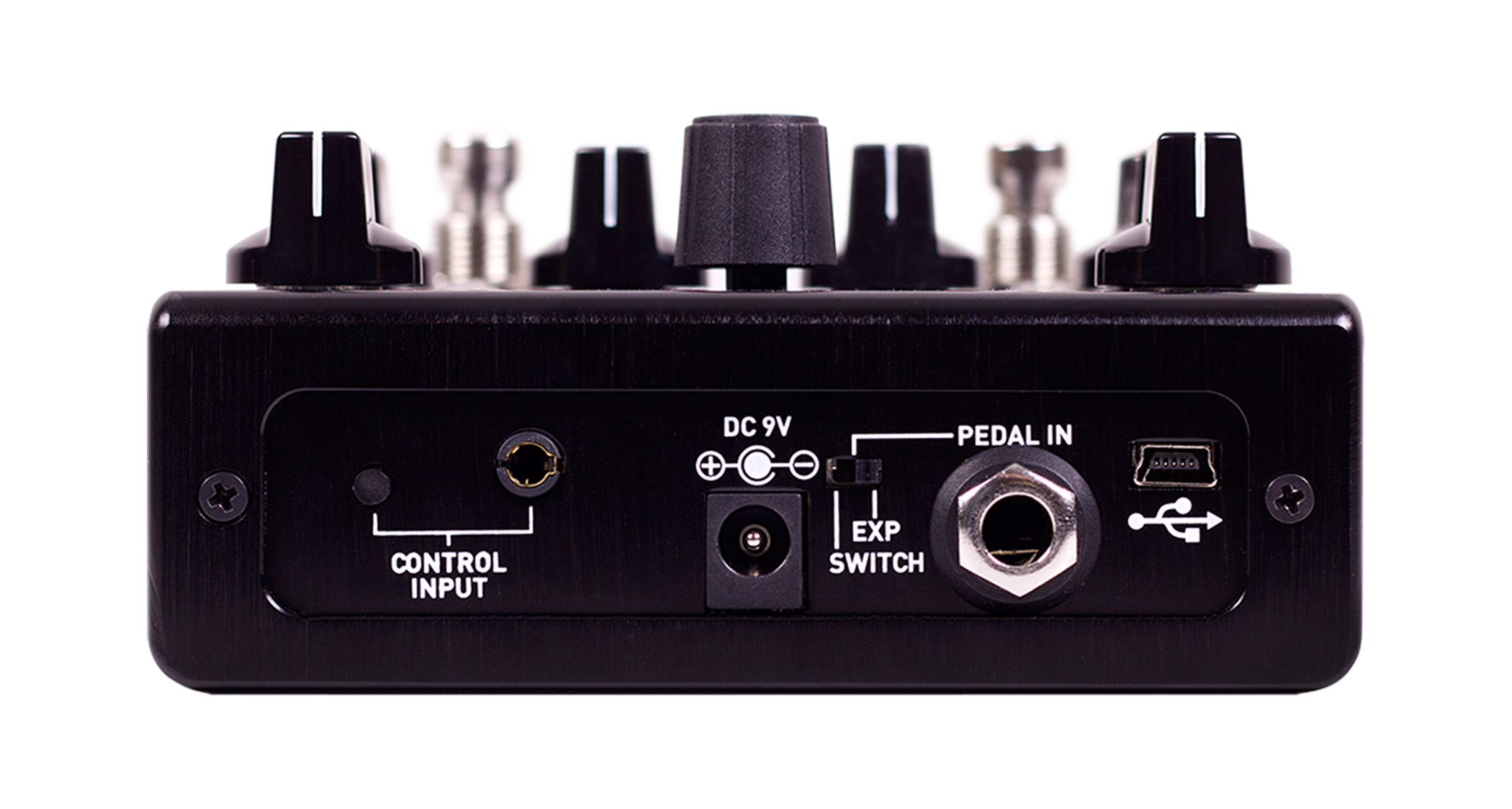 Source Audio dials up the ambience with the Encounter – six reverbs, six delays, one tricked-out pedal for “deeply immersive soundscapes” featuring MIDI I/O, full stereo operation, and a black enclosure with blue swirly graphic.