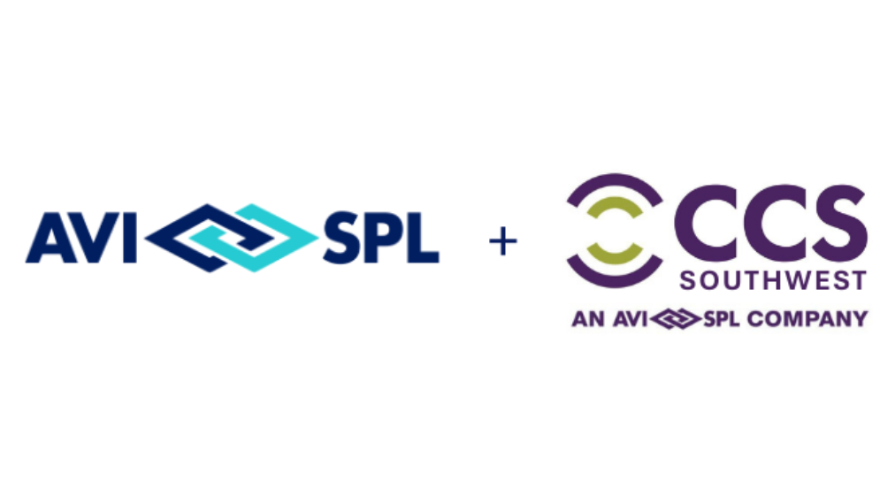 The AVI-SPL logo next to its CCS Southwest logo. 
