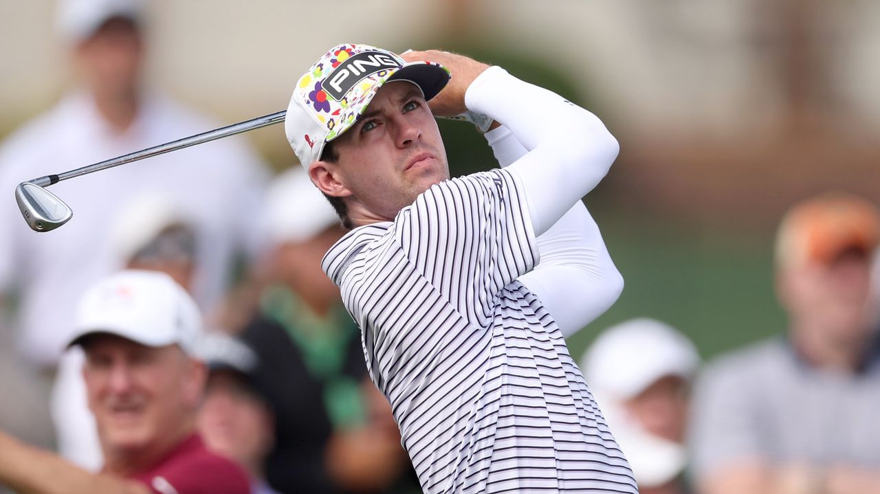 Alex Smalley plays his shot from the tenth tee during the second round of the FedEx St. Jude Championship.