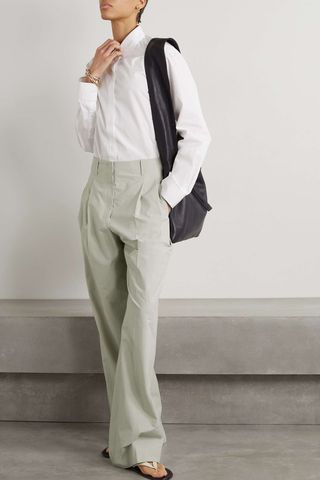 The Row Triny Wool and Mohair-Blend Wide-Leg Pants 