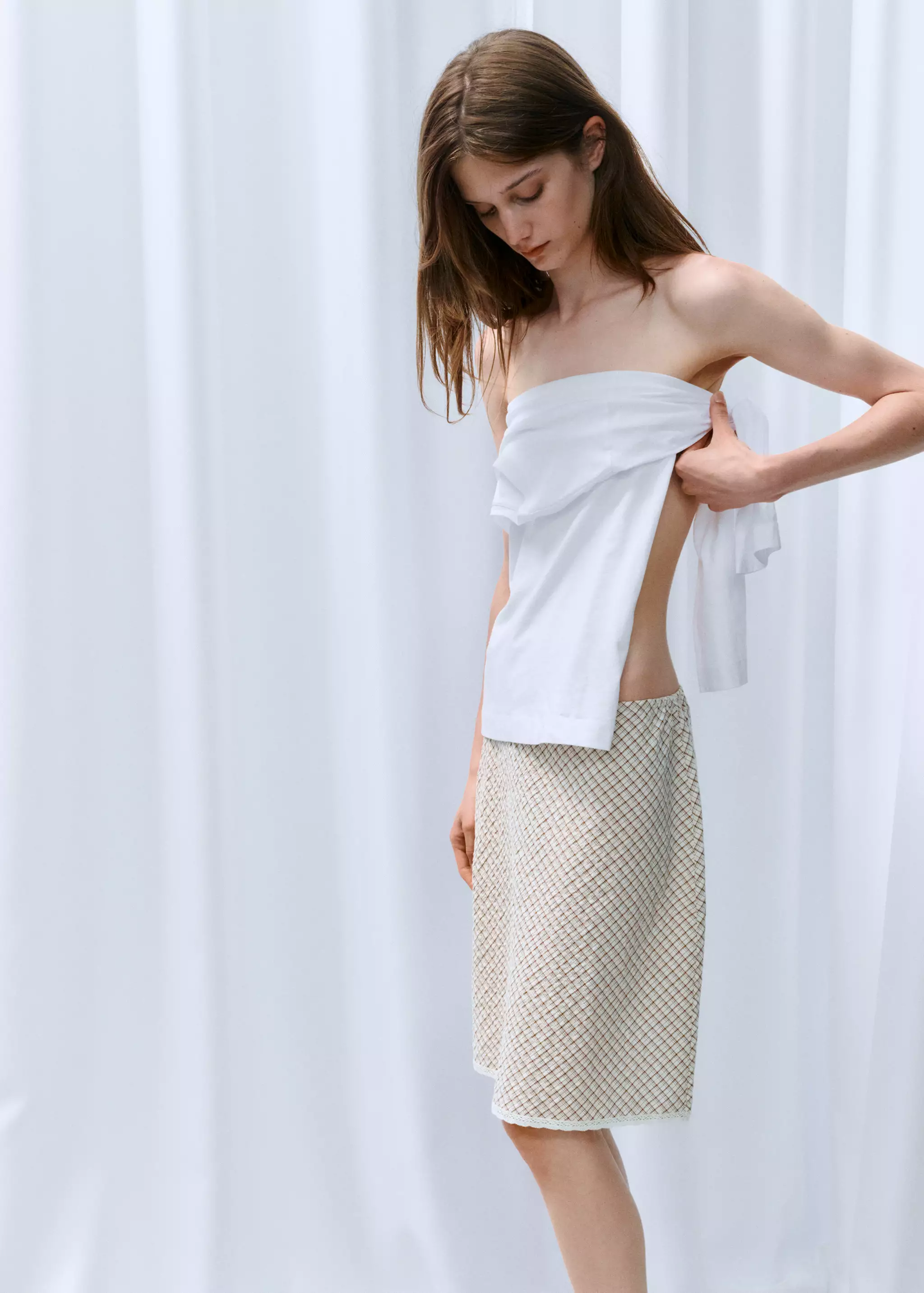 Flowy Check Skirt - Women | Mango United Kingdom