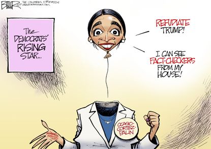 Political cartoon U.S. Alexandria Ocasio-Cortez democrats