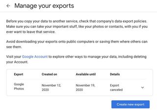 Google Takeout step 112