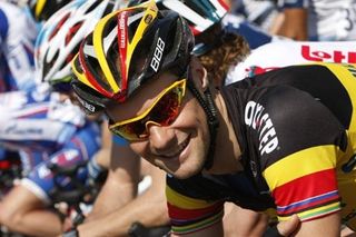 Tom Boonen (Quick Step) at the start of stage three. He won the day with a powerful sprint into Mesaieed.