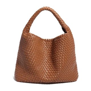 Woven Tote Bags for Women, Soft Vegan Leather Tote Bag Woven Ladies Handbags Summer Shoulder Bag Large Capacity Top-Handle Bag With Purse