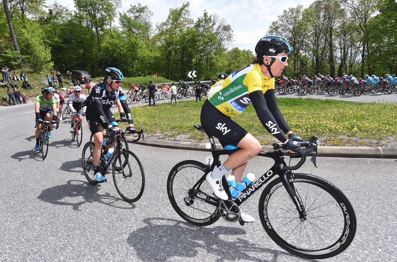 Race leader Geraint Thomas (Team Sky)
