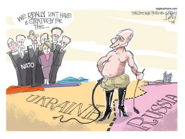 Editorial cartoon world Putin NATO