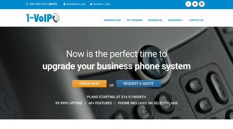 1-VoIP review: 1VoIP website displayed