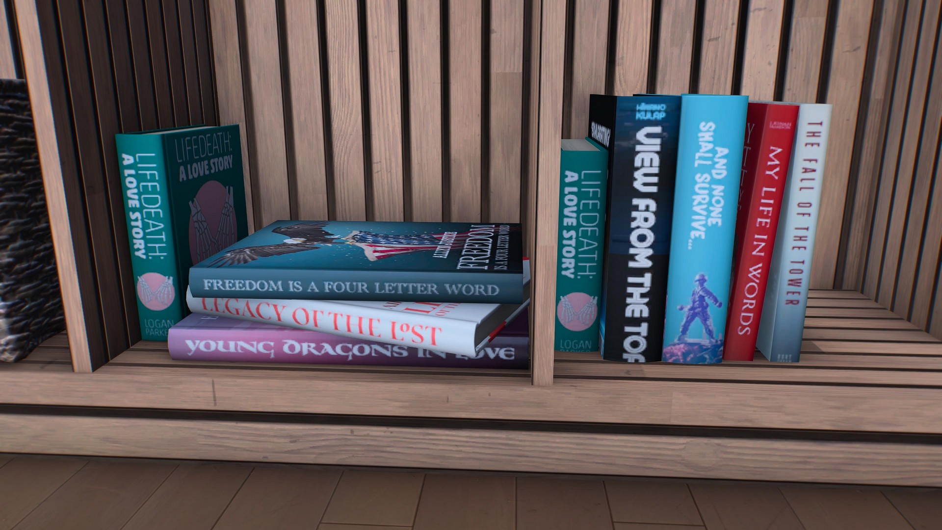 Young Dragons in Love is in a pile of books in Marvel's Wolverine