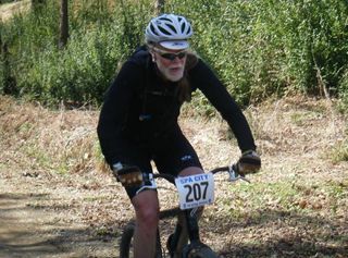 A racer in the Spa City six-hour mountain bike race.