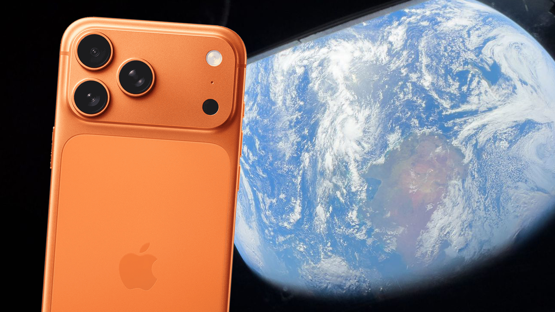 An iPhone and a photo of the earth