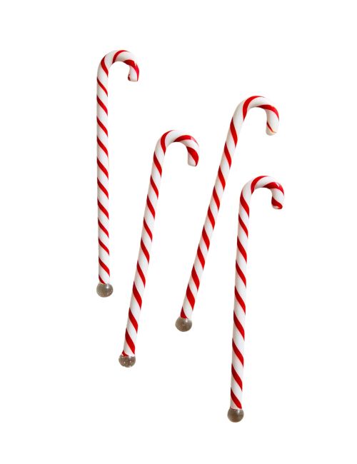 Candy Cane Drink Stirrers, Set of 4