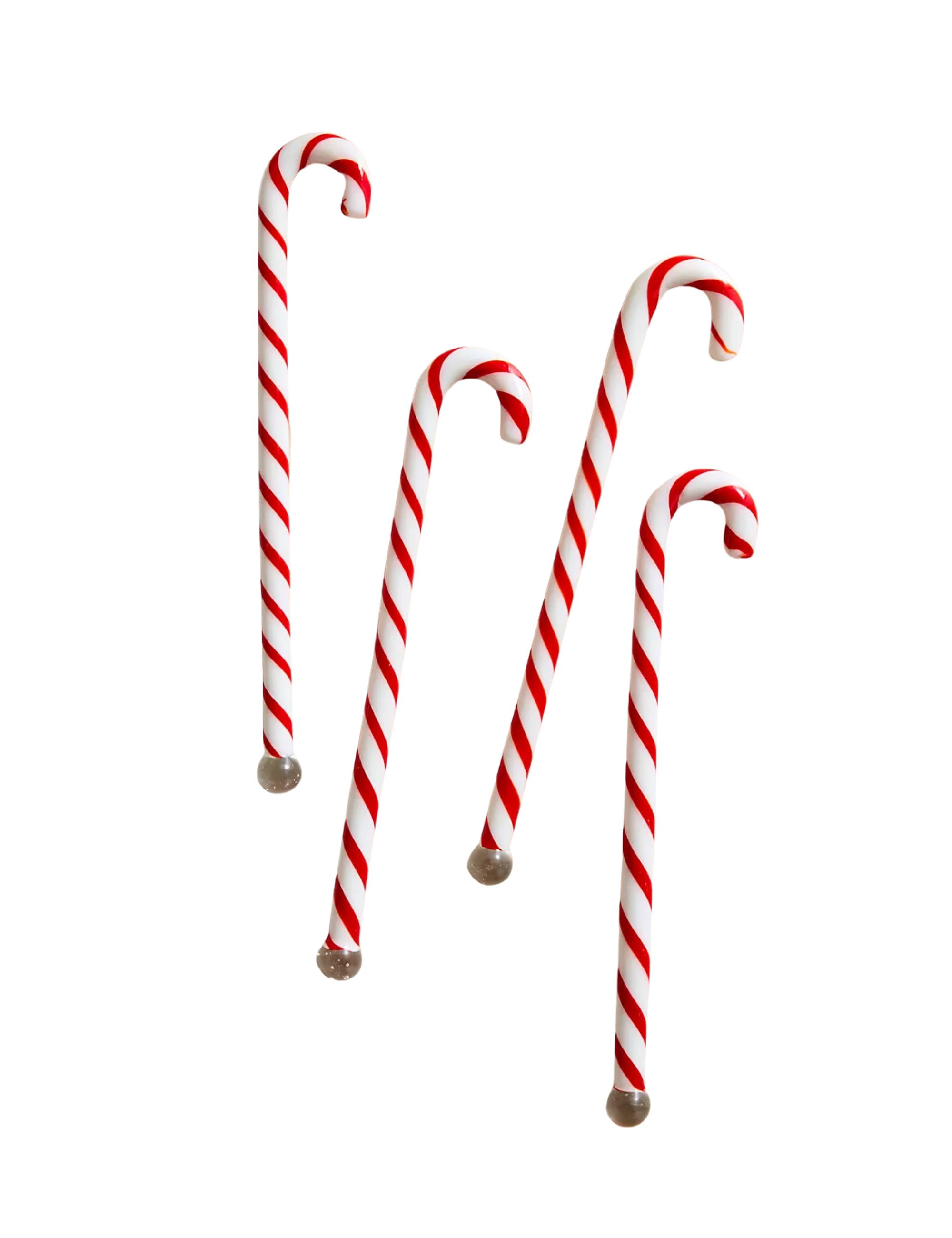 Candy Cane Drink Stirrers, Set of 4