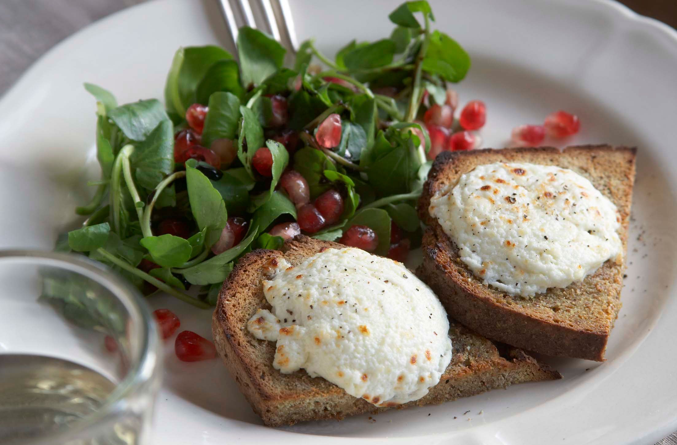 Soda bread with goat's cheese & watercress salad recipe
