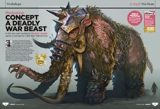 Magazine spread of a Photoshop beast