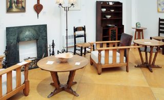 Wooden round table and chairs