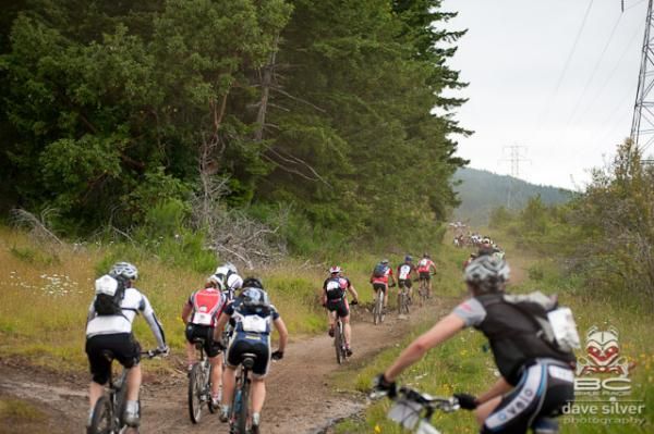 Riders head out onto some dirt.