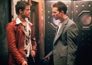 Fight Club - Brad Pittâ€™s Tyler Durden bonds with Edward Nortonâ€™s narrator in David Fincherâ€™s darkly comic film