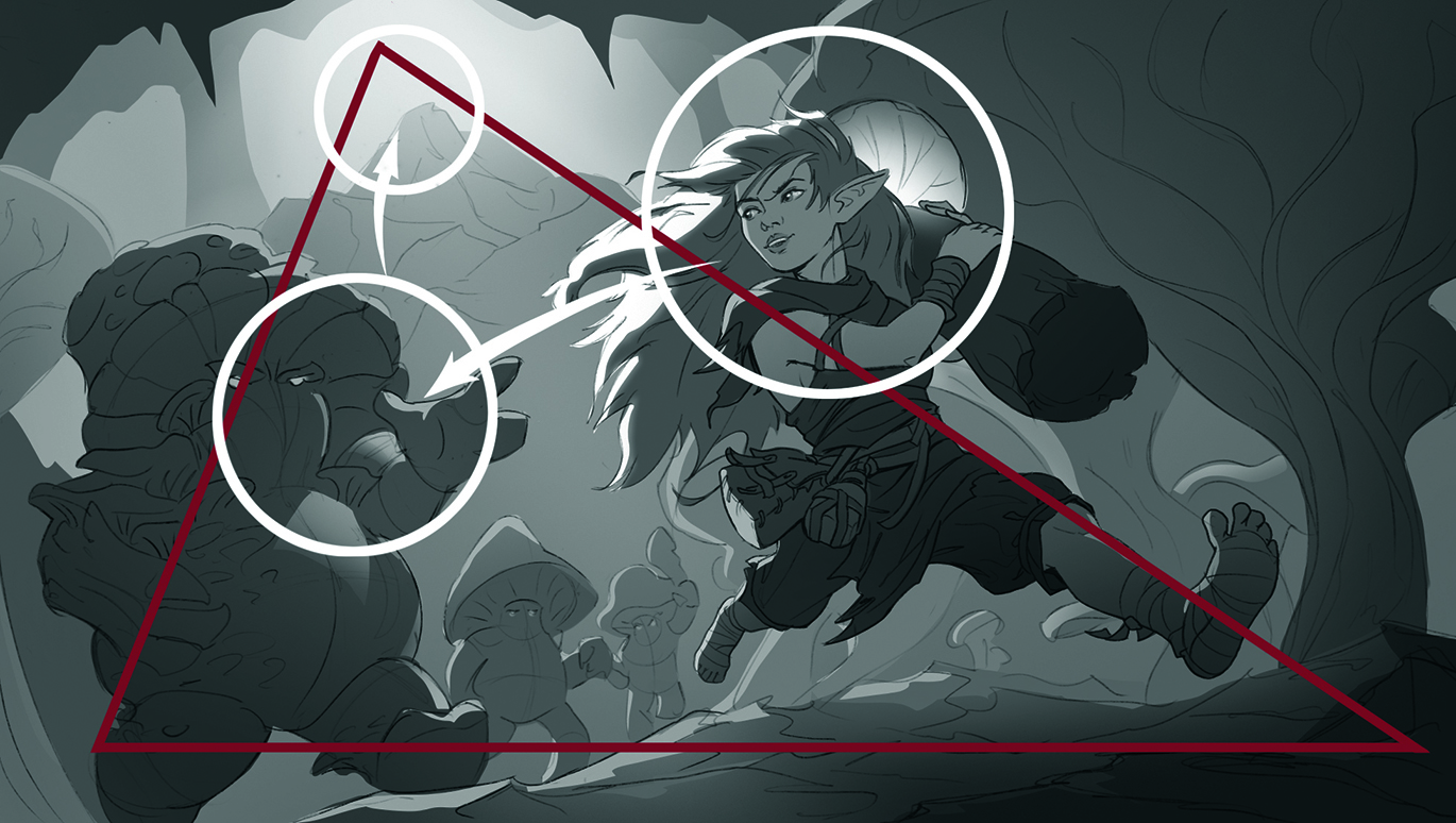 Image from a tutorial on how to draw a Circle of Spores druid