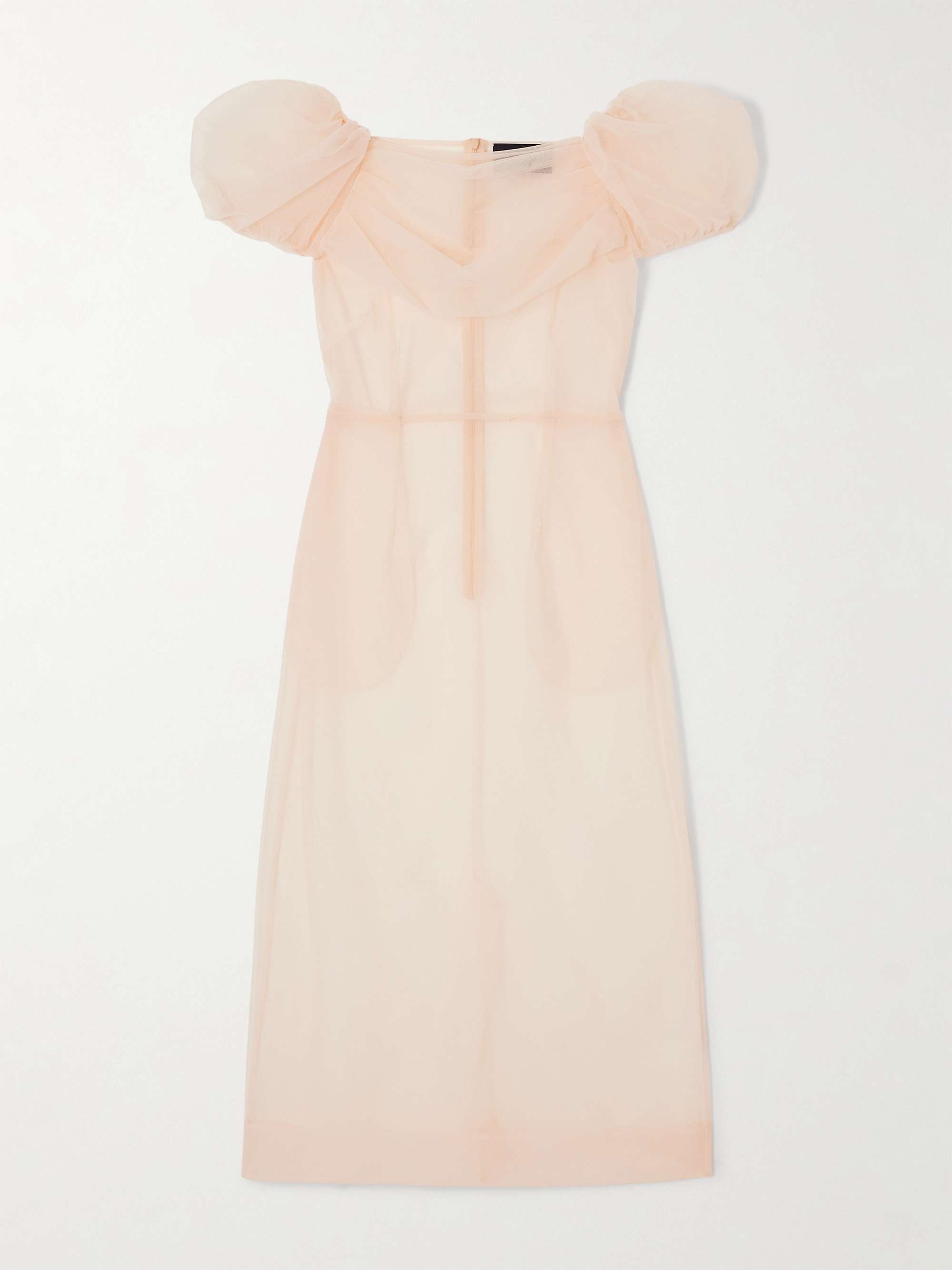 Gathered Layered Tulle Midi Dress