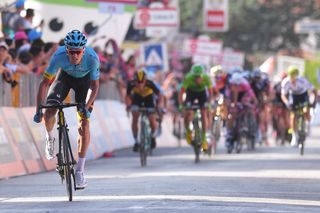 Luis Leon Sanchez (Astana) rides to third place