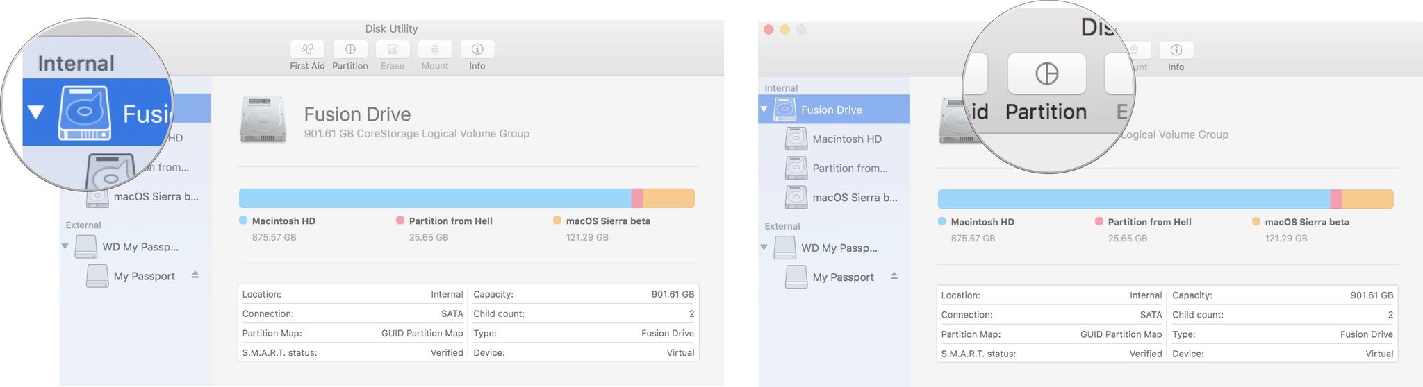 Internal utils. Partition on Mac. Disk Partition for Mac.