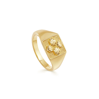 Missoma Lucy Williams Gold Ridge Cross Signet Ring | $110(UK £85)