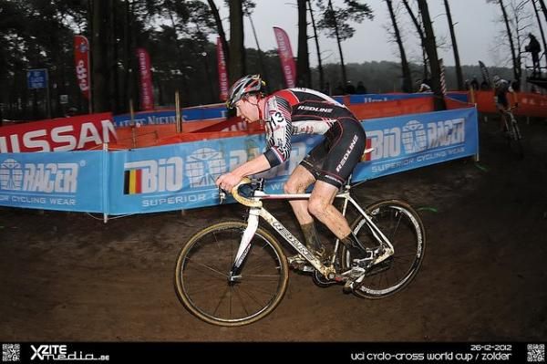 Chasing just behind the leaders at Zolder on the 1st lap.