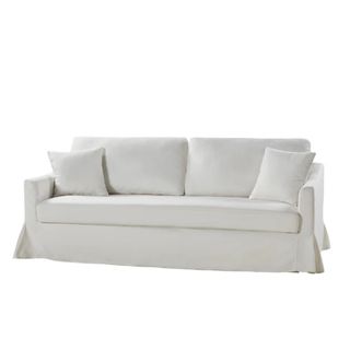 White slipcover couch