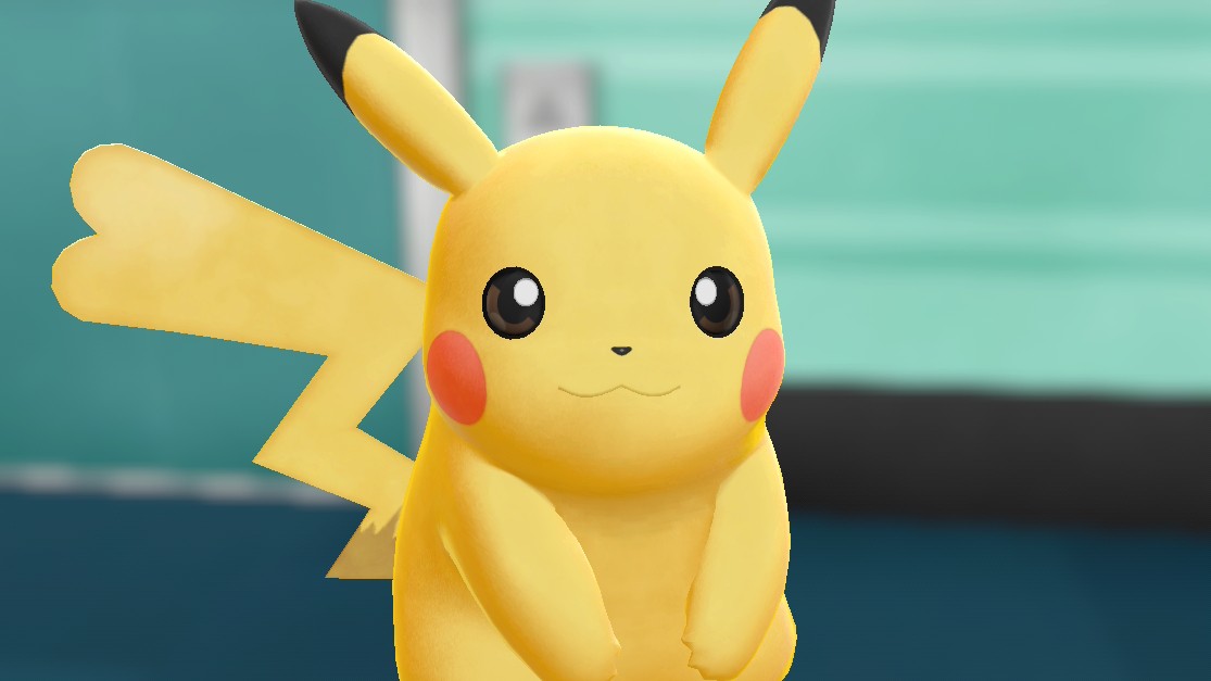 Pikachu looking forwards in Pok&eacute;mon Let's Go! Pikachu