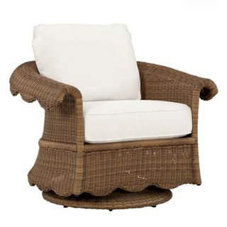 Cielo Coastal Scalloped Outdoor Glider Chair