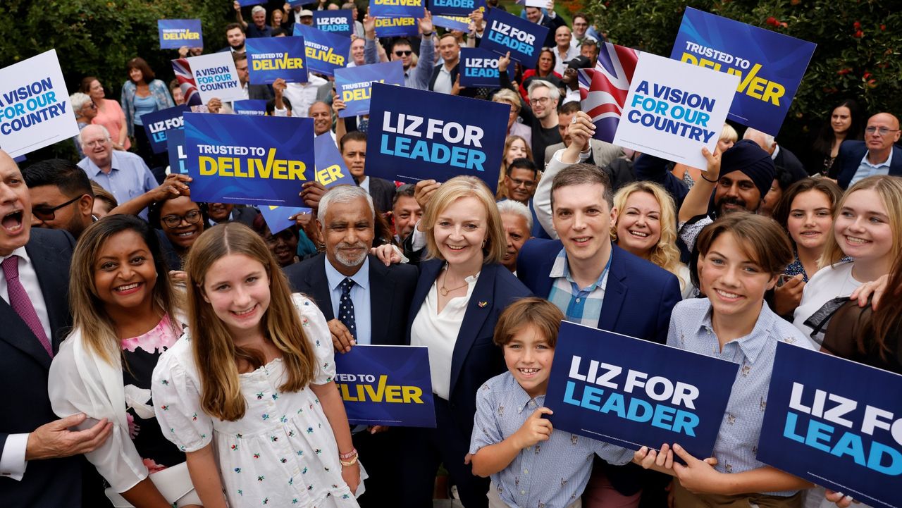 Liz Truss meets supporters on the campaign trail in Woodford Green, London