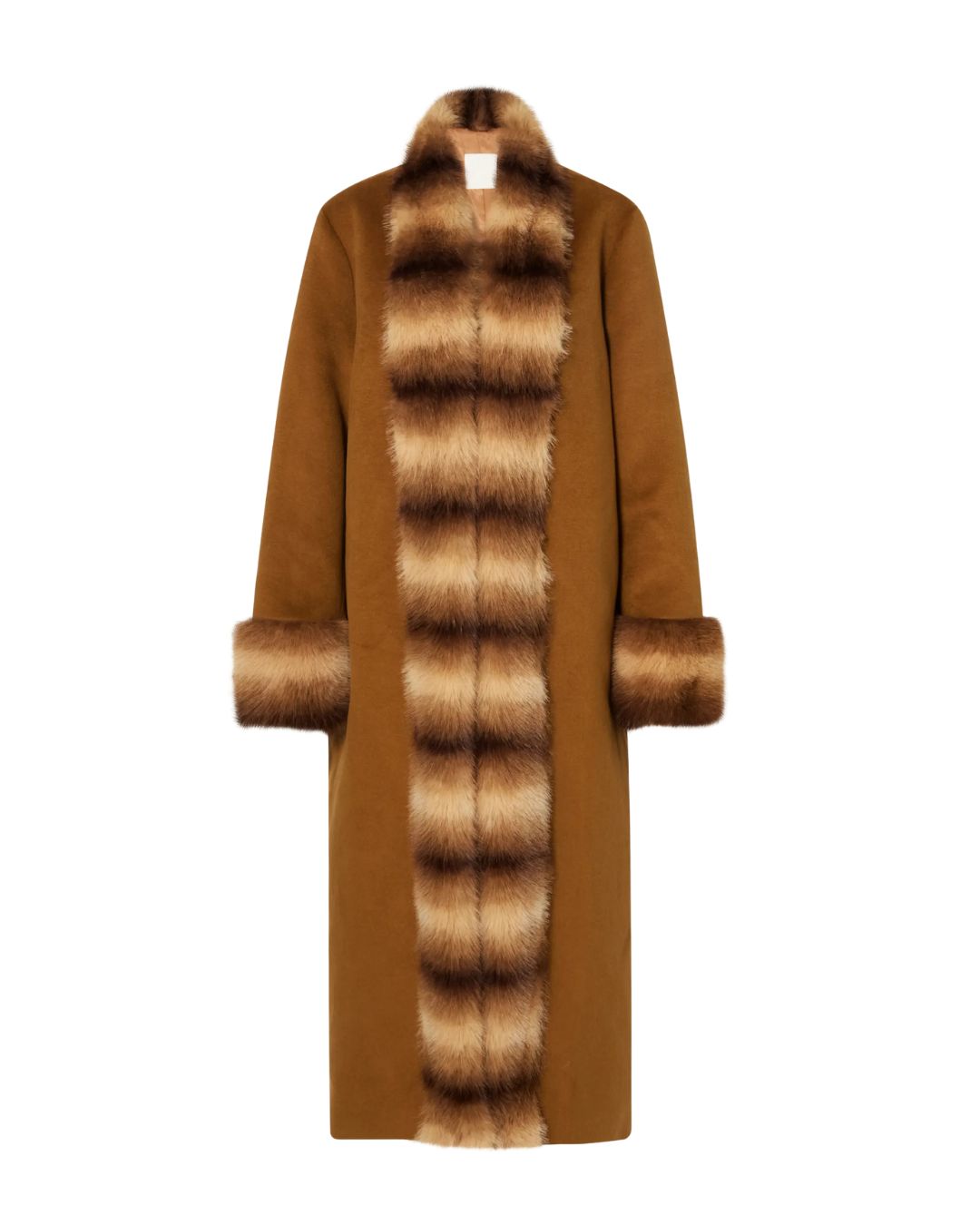 By Malina faux fur trim coat