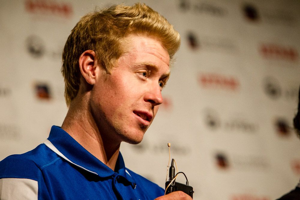 Utah native Tanner Putt answers questions at the press conference.