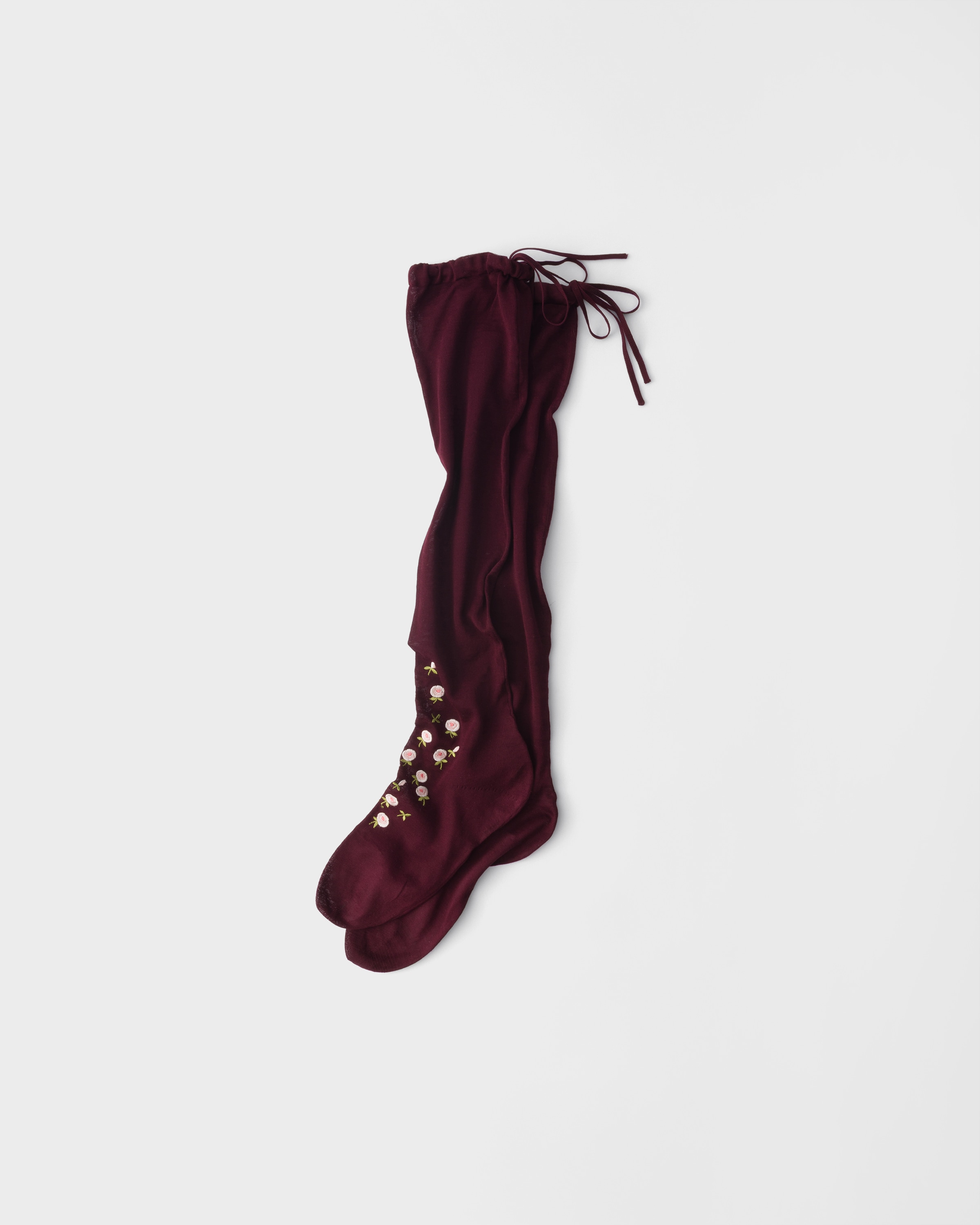 Embroidered Over-The-Knee Cotton Socks