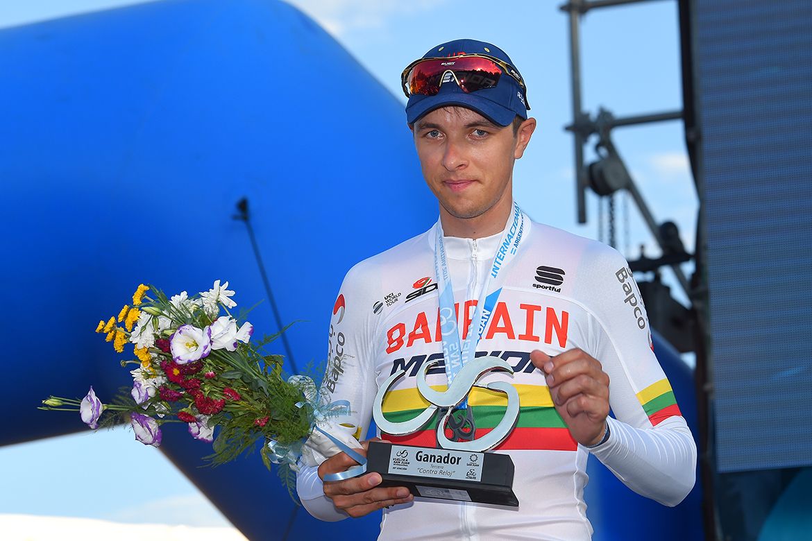 Ramunas Navardaus shows off his trophy