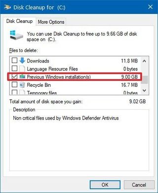 Disk Cleanup items