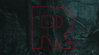 Remedy logo; a red logo in a wood