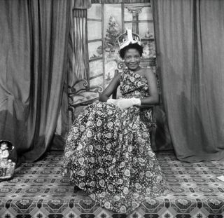 Naa Jacobson as Ballroom Queen after a fashion show, Ever Young Studio,c.1955