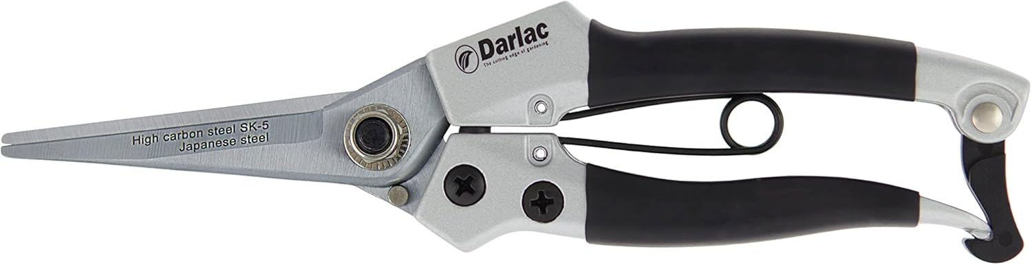 Darlac Compact Snips &amp;ndash; Award Winning, Razor Sharp Garden Snips Ideal for Delicate &amp;amp; Light Pruning &amp;amp; Topiary Work &amp;ndash; Lightweight &amp;ndash; Precision Tensioned &amp;ndash; Sk5 High Carbon Steel Blade