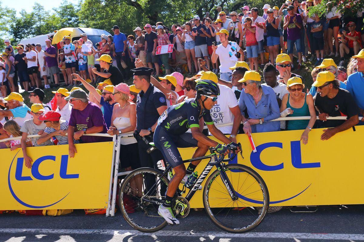 Nairo Quintana (Movistar) riding to 23rd place in Rodez